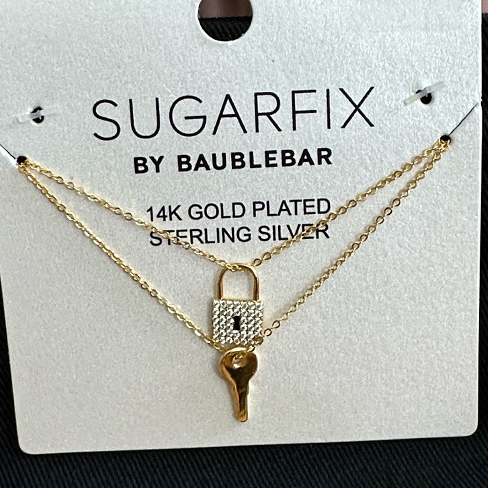 Sugarfix by Baublebar Locket and Key Delicate Layered  14K gold Necklace - Picture 7 of 7